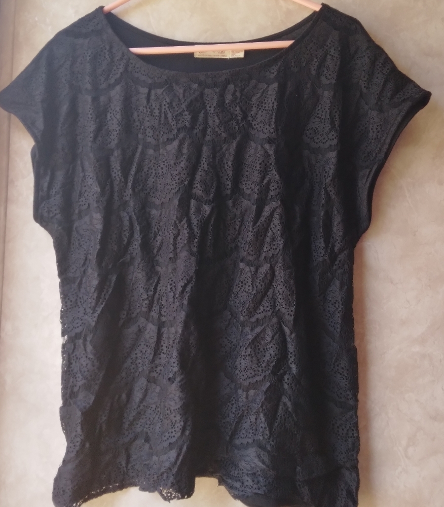 Faded glory black short sleeve shirt